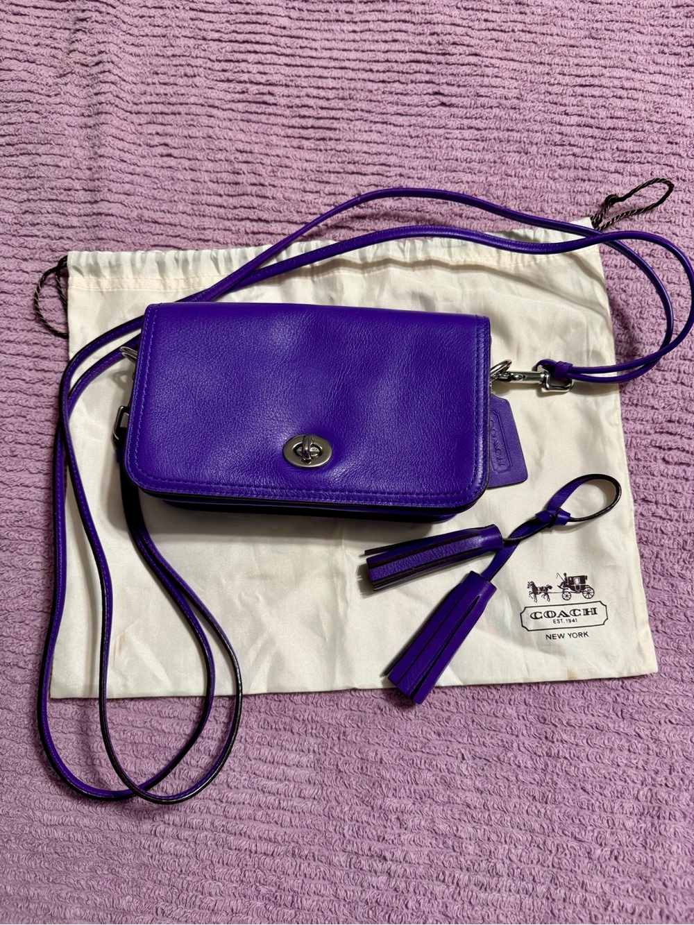 Coach Legacy 19914 Penny Tassel Turnlock Ultraviolet